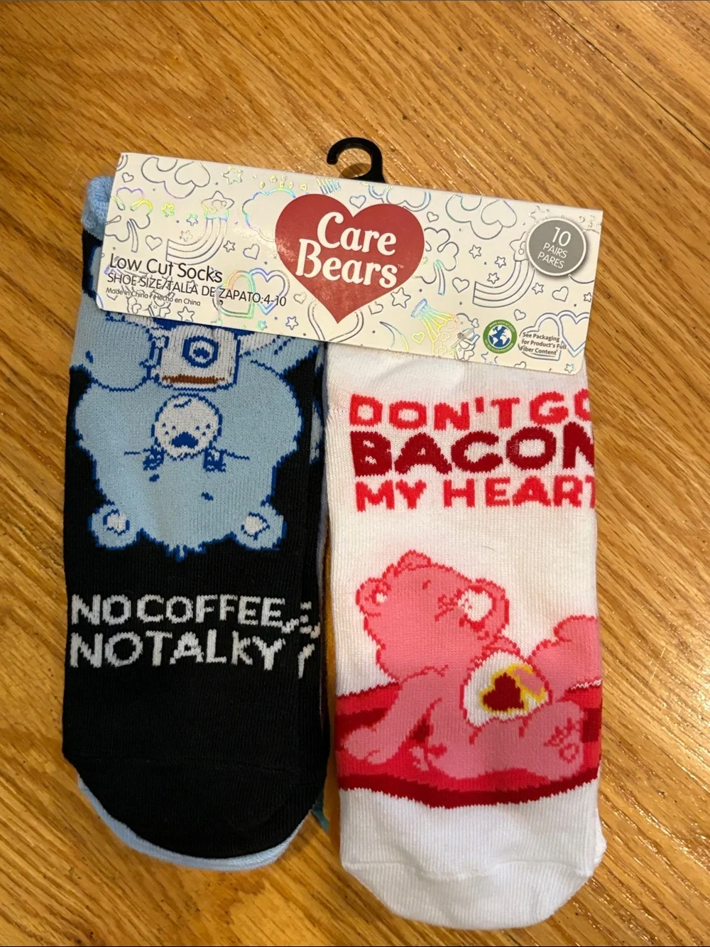 Care Bears Colorful Assorted Novelty No-Show Socks - 10 pack